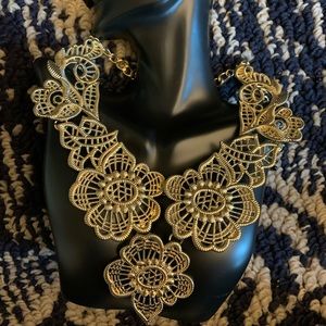Gold Bib Necklace